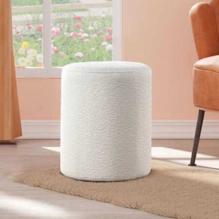 Modern round upholstered footstool