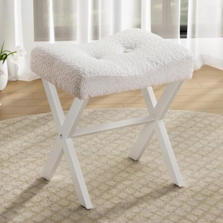 Metal X-leg vanity chair